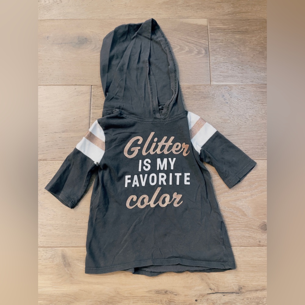 OshKosh B'gosh Gray grey hoodie hooded thin Sweatshirt glitter size 3T